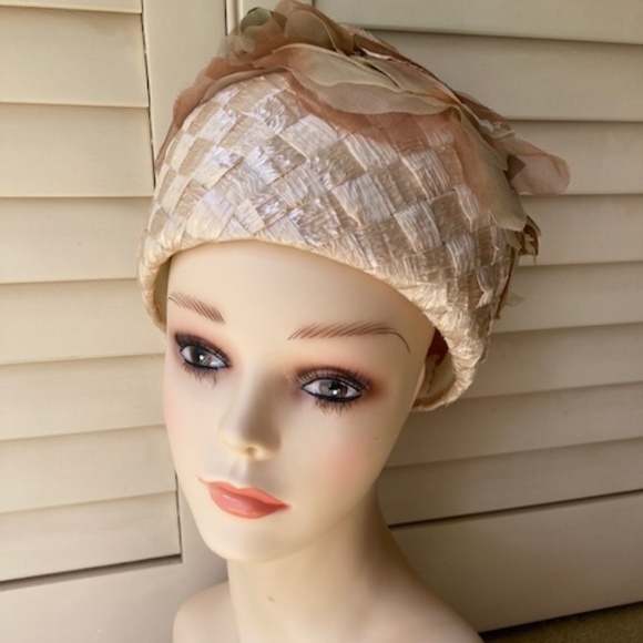 1950's Evelyn Varon Exclusive Straw Pill Box Hat - Picture 7 of 13